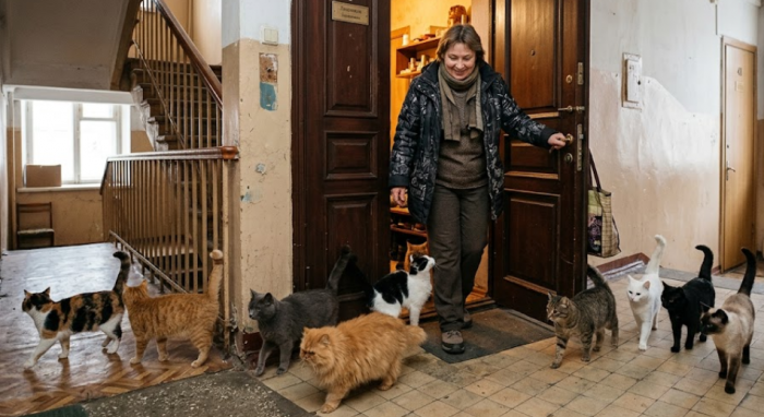 Женщину с десятью кошками выселили из квартиры