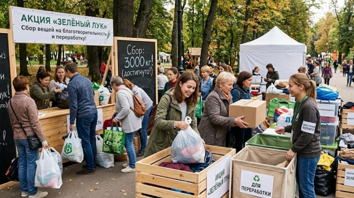 3000 кг вещей собрали участники акции «Зелёный лук» на благотворительность и переработку 3000 кг вещей собрали участники акции «Зелёный лук» на благотворительность и переработку