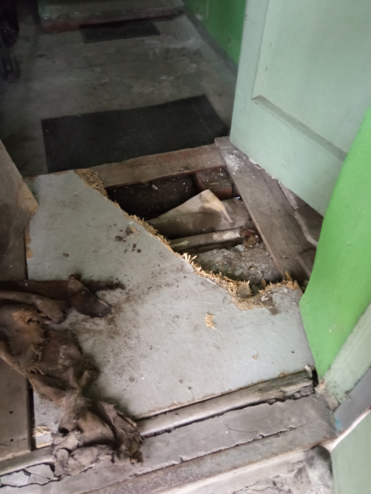 В Мурманске жильцы пожаловались на опасный подъезд